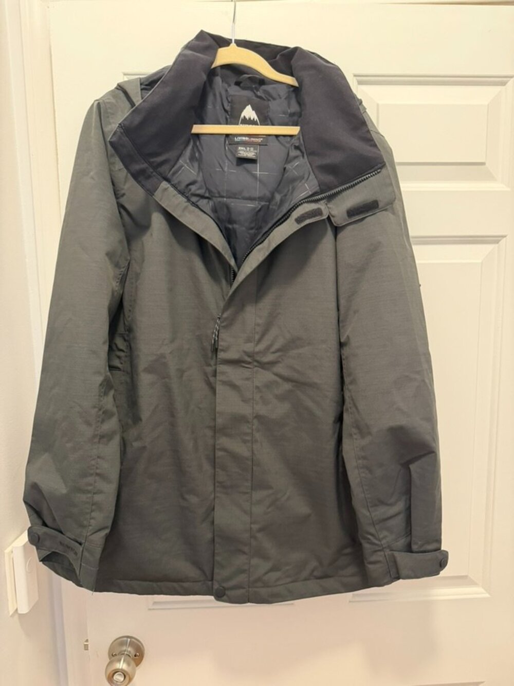 Burton Women's Insulated Snowboard Jacket Heather Gray Hooded 3XL